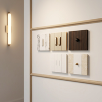 Interrupteur mural standard européen pour hôtel de luxe, design KLASS, interrupteur à bascule fin en marbre Schuko