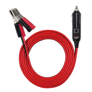 12V 24V Auto Cigarette Male Battery Red Black Cable Alligator Clips for Car Motorcycle Boat Lighter Solar Charger Clamp Power