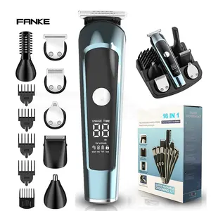 Fanke FK-8788 6-in-1 Multifunctional Men's Beard Trimmer Hair Clipper Set Waterproof Cordless Rechargeable Hair Clipper Set