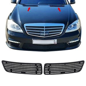 ช่องระบายอากาศฝากระโปรงหน้ารถ Mercedes-Benz W221 สีดำด้าน ABS ซ้าย-ขวา ปี 2007-2013 แบบยึดด้วยสกรู - Product Image 3