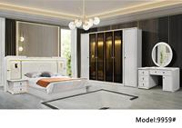 Ensemble de chambre à coucher moderne de luxe à prix abordable, lit extensible sur mesure King/Queen Size avec rangement 5+ tiroirs en MDF et cuir