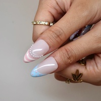 Faux ongles à presser mignons, faits main en acrylique, avec nœud rouge 3D, perles et confettis, personnalisables, vente en gros, pour rendez-vous et thé de l'après-midi