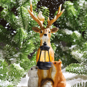 Luces LED Decorativas de Resina para Jardín, Escultura de Animales Simulados en <span class=keywords><strong>3D</strong></span>, Motivo de Ciervo Iluminado con Fibra de Vidrio, Decoración Navideña - Product Image 2