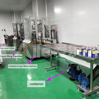 Ligne de production automatique de remplissage de peinture en aérosol Aile Machine de fabrication d'aérosol pour bouteilles en plastique Noyau PLC nouvel état