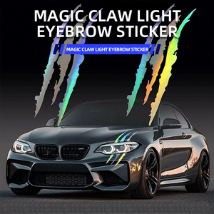 Ma Thuật vuốt ánh sáng nhãn dán lông mày tự động đèn pha Vinyl Decal xe tạo kiểu xe phản chiếu Quái Vật nhãn dán cào sọc móng vuốt - Product Image 6