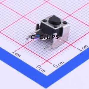 TSA067G45-250 Tactile Switch Bent Lead Through Hole-4P,6x6mm Switch Single Pole Single Throw Round Button 2.5N Right Angle - Product Image 1