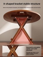 Klappbarer Holztisch - Kompakter Tragbarer Retro-Moderner Esstisch Ohne Montage 6-Sitzer für Zuhause Outdoor Camping