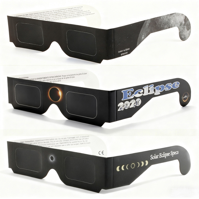 Wholesale Sun Viewing Safe Eclipse Glasses Custom Printed Cardboard ISO 12312-2 Sun Solar Eclipse Glasses