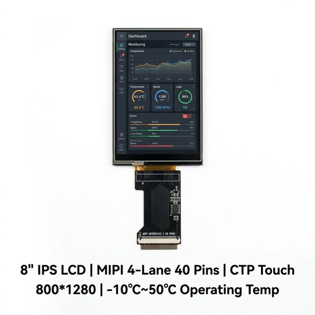 TMK 8 Inch 800x1280 IPS TFT LCD Module LED Backlight MIPI 4-Lane 40Pin Capacitive Touch Full View Screen Industrial Embedded