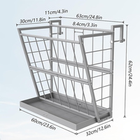 Mangeoire à foin murale en métal JH-Mech, cadre robuste sur mesure, grande capacité de stockage de foin, conception optimisée avec barres espacées