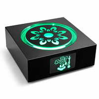 Base d'affichage LED verte avec logo personnalisé, support de projecteur lumineux pour armoire à vin, restaurant et décoration d'événements