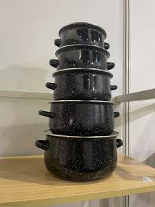 Pentolame da cucina 16/18/20/22/24CM <span class=keywords><strong>Set</strong></span> di minestra in ghisa <span class=keywords><strong>Set</strong></span> di pentole in smalto con coperchio in vetro - Product Image 2