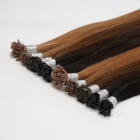 Extensions de cheveux humains Remy 100% naturels double épaisseur, pré-collées à la kératine, à pointe plate, pour la vente en gros