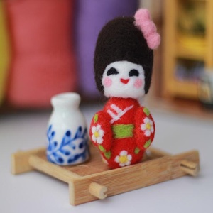 Kit de fieltro de costura DIY de nivel de principiantes, <span class=keywords><strong>Tutorial</strong></span> artesanal de fieltro itinerante de lana, Kimono 3D japonés, regalos novedosos para mujer, fieltro de aguja - Product Image 2