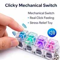 Cube de clavier en acrylique LED Anime, jouet anti-stress, porte-clés, léger