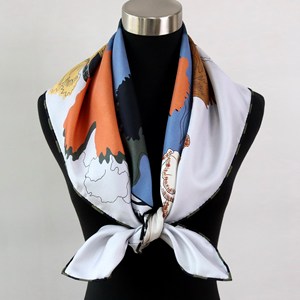 Pañuelo Cuadrado de Seda de Morera Estilo Europeo Americano, Chal de Moda para Mujer, Hiyab Suave para el Cuello - Product Image 4