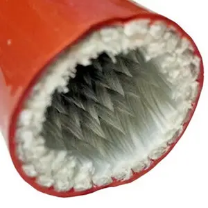 Heat Resistant Pyrojacket Fire Sleeve Protection Insulation Tube Silicone Rubber Fiberglass Sleeve