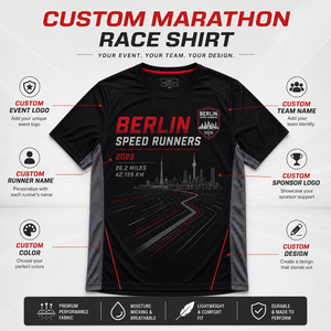 T-shirt de course personnalisé style Berlin, léger et respirant, pour clubs de course et équipes d'événements - Product Image 6