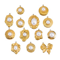Pendentifs à breloques en or 18 carats imperméables en acier inoxydable pour la fabrication de bijoux