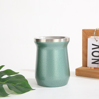 Tasse Yerba Mate de 8oz avec cuillère Tasses à café écologiques en acier inoxydable 304 en noir blanc rose bleu profond style argentin
