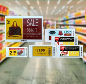 Étiquette de prix numérique de 2,66 pouces avec logo, personnalisable, panneau d'affichage intelligent, étiquette de rayon électronique E-Ink, étiquette de prix numérique - Product Image 1