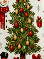 Suéter Navideño para Mujer con Estampado de Muñeco de Nieve y Árbol, Cuello Redondo, Transferencia Térmica, Personalizado para Uso Diario Informal y Festivo