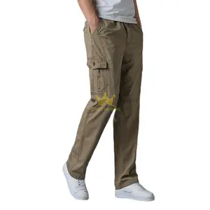 Pantalones cargo de moda para hombre, diseño único con cordón para facilitar el uso y la personalización.