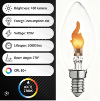 Ampoule LED à filament vintage Edison C35, culot E12 E14 E26 E27, éclairage décoratif pour la maison, le café, le lustre