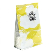 Sachet d'emballage pour myrtilles à fond plat avec fermeture zip, soufflet latéral transparent et trou Euro Slot, directement de l'usine