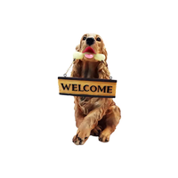 Décoration d'intérieur vintage, statue en résine en forme de Golden Retriever, ornements de jardin extérieur, panneau de bienvenue pour chien, sculptures personnalisées