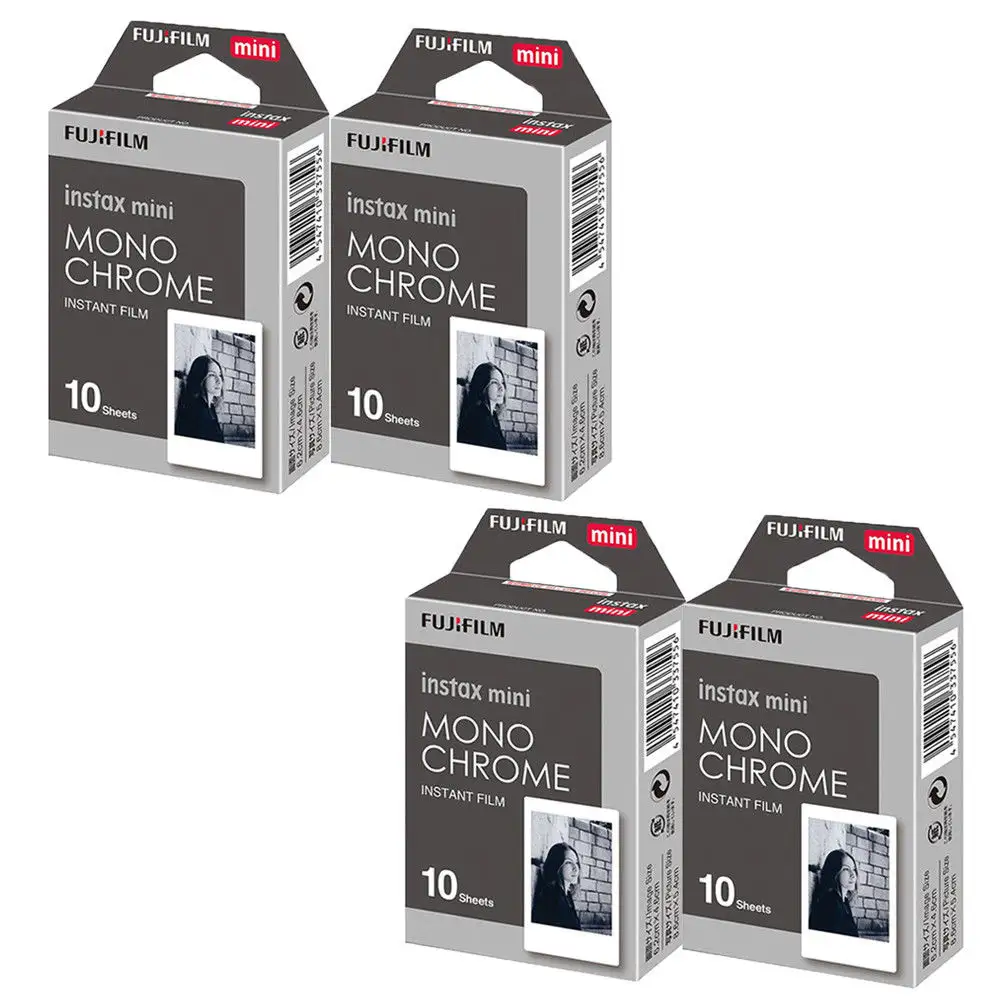 Compact size Fujifilm instax mini Mono Chrome instant film 10 sheets/pack for Fujifilm mini 7s 8 9 25 50s 70 90 cameras