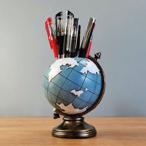 Creative <b>Pen</b> <b>Holder</b> European Retro Globe Ornaments Room Living Room Decorations <b>Desk</b> Storage Student Gift - Product Image 3