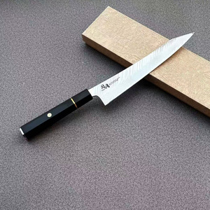 Couteau de chef artisanal de 8 pouces en acier inoxydable, acier Damas 45 couches, <span class=keywords><strong>Kiritsuke</strong></span> avec manche en bois Pakka, design ambidextre - Product Image 1
