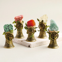 Longfei Fournitures Wiccan : Pierre roulée en cristal naturel, cloche en cristal artisanale, Arbre de Vie, flacon de parfum créatif fait main