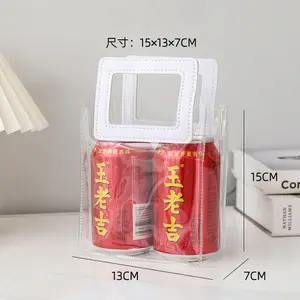 Hot Sale Waterproof Transparent Clear PVC Plastic Tote Bag PVC Hand Gift Bag With Handle For Packing Gift