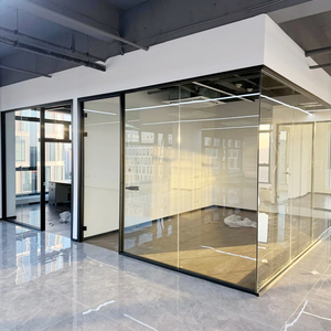 Cloison en verre trempé panoramique, épaisseur 12 mm, design moderne pour bureau, salle <span class=keywords><strong>de</strong></span> réunion, hôtel, extérieur - Product Image 5