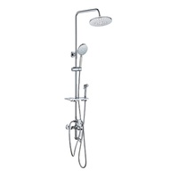 Nouvelle conception de robinetterie de douche carrée noire de luxe avec pommeau de douche cascade à pression accrue pour salle de bain