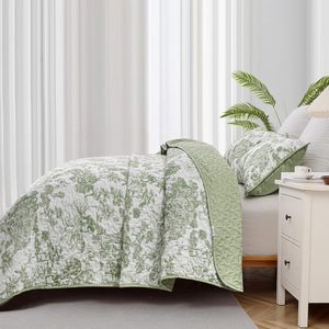 Quilt Set <strong>King</strong> 3 Pieces Printed <strong>Bedspread</strong> Bedding Set Soft Lightweight Microfiber Coverlet Set for All Season - Product Image 4