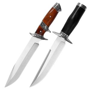 سكين صيد من الفولاذ المقاوم للصدأ باللون الأسود مع مقبض من خشب الورد، شفرة ثابتة متينة للبقاء على قيد الحياة في الهواء الطلق، قابل للتخصيص حسب الطلب للمشاريع اليدوية - Product Image 1