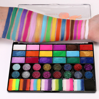42 Warna Perlengkapan Cat Wajah Halloween Trendy Matte Body Art Makeup Set Cat Gouache Non-Toksik