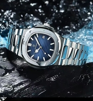 POEDAGAR 613 Nouvelle Montre Homme Ultra-Mince à Quartz avec Bracelet en Acier Inoxydable Étanche, Fonction Lumineuse et Calendrier
