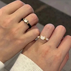 Anillos Minimalistas con Cuentas <span class=keywords><strong>de</strong></span> <span class=keywords><strong>Piedra</strong></span> Lunar Natural <span class=keywords><strong>para</strong></span> Mujeres y Niñas, Anillo <span class=keywords><strong>de</strong></span> Gato Blanco y Negro Hecho a Mano, Accesorios <span class=keywords><strong>de</strong></span> Joyería <span class=keywords><strong>para</strong></span> Fiestas - Product Image 2