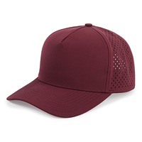 Gorra de Camionero Impermeable de 5 Paneles con Logo Personalizado Estilo Snapback Hydro de Perfil Alto con Orificios Cortados a Láser de Moda