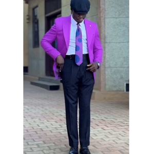 Costumes pour hommes noirs et violets, élégants et de haute qualité, pour mariage, smoking 2 pièces, pantalon de marié, veste de bal, blazer, tenue pour hommes - Product Image 2