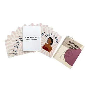 Vários tipos de cartões de autoafirmação de amor diário com impressão personalizada positiva