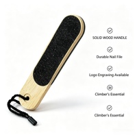 Kit de lime à ongles d'escalade OEM avec logo personnalisé, bandes abrasives double face remplaçables, lime à ongles à manche en bois