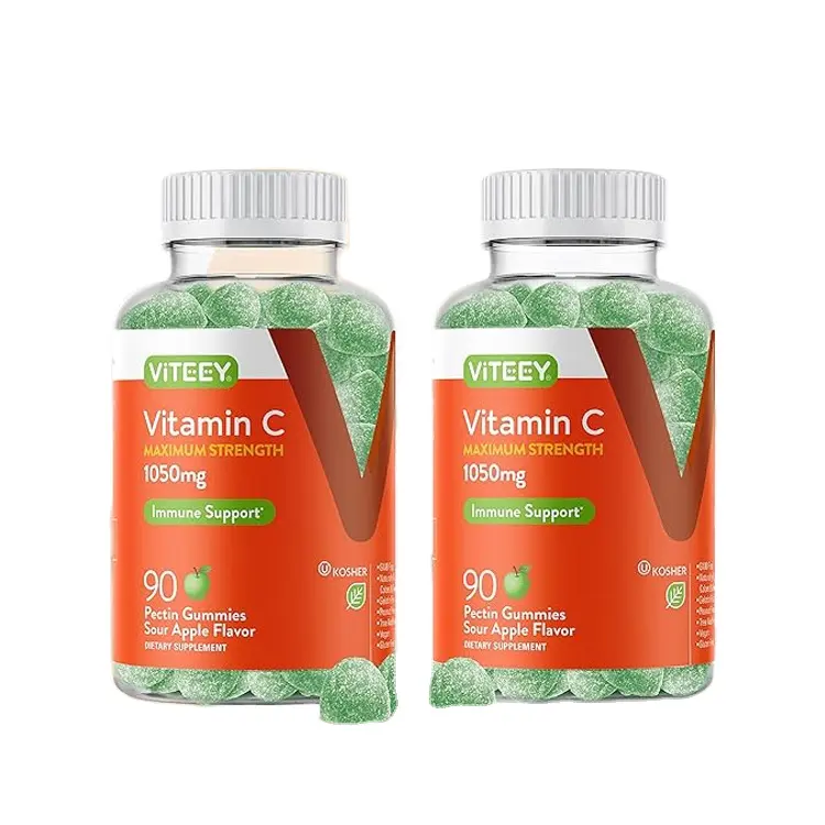 Bonbons à la vitamine C végétaliens plus zinc et échinacée de marque privée OEM 3 en 1 soutien immunitaire boostant l'énergie suppléments diététiques à base de plantes