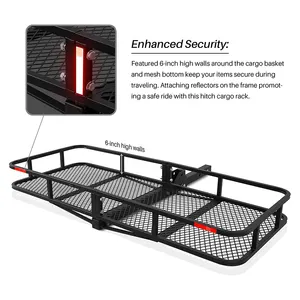 OEM 500 Pounds Van Pickup Truck Suv Car 2inch Receiver Folding Mount Trailer Basket Hitch Cargo Luggage Rack Carrier