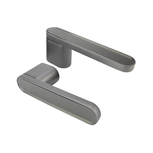 Poignée à levier magnétique moderne pour extérieur, en laiton satiné, pour portes de chambre et de salle de bain, avec trou de serrure dissimulé, en alliage d'aluminium, facile à installer - Product Image 1