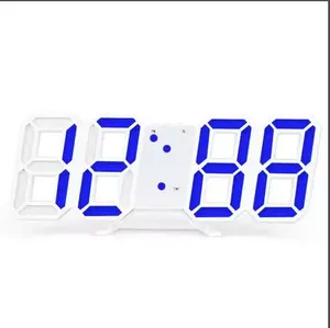 Hot 3D LED Wall Clock Modern Digital Table Clock Watch Desktop Alarm Clock Nightlight Saat For Home Living Room